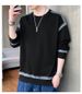 Men's Crew Neck Long Sleeve Sweater Casual T-Shirt_viptrois.com