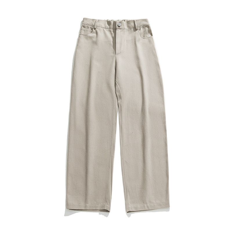 Men's Clothing Textured Twill Drape Casual Pants Men 2025 Spring New Solid Color Straight Loose Sports Retro Versatile Trousers_viptrois.com