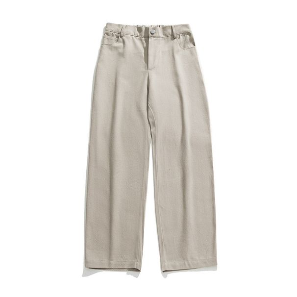 Men's Clothing Textured Twill Drape Casual Pants Men 2025 Spring New Solid Color Straight Loose Sports Retro Versatile Trousers_viptrois.com
