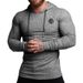 Autumn And Winter Fitness Hooded Sweater Men's Fitness Long Sleeve Bottom Shirt Slim Elastic Thin Running Training Clothing Foreign Trade_viptrois.com