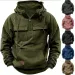 Half Zipper Men's Tactical Hoodies Solid Warm Fleece Military Sweatshirts Multi Pockets Male Hooded Jackets Thick Outdoor Polar_viptrois.com