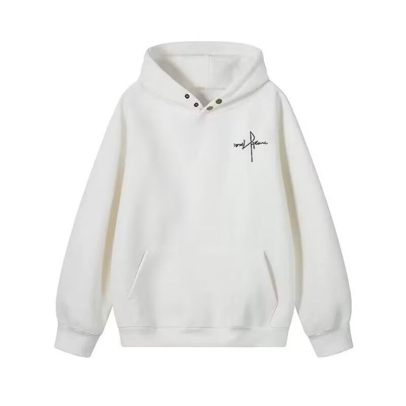 Premium American Vintage Heavyweight Fleece Hooded Sweatshirt For Men – Retro Button-Up Design With Side Pockets (Black/White/Gray, Sizes M-5XL)_viptrois.com
