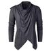 Exclusive Men's Clothing Fashionable Solid Color Cardigan Design Men's Long Sleeved T Shirt_viptrois.com