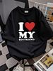 i Love My Friend, I Heart My Bf Baseball Cap Snapback Caps Knitted Hat Breathable Stretched Soft Versatile Homme Summer Slightly Streetwear_viptrois.com