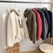 Unisex Fleece-Lined Windproof Sherpa Jacket - Oversized Polo Collar Coat With Chenille Fabric, Stretch Comfort For Fall & Winter_viptrois.com
