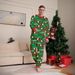 Christmas Snowman Snowflake letters cartoon Christmas parent-child suit printed homewear pajamas_viptrois.com