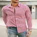 Men's 3d Print Flannel Shirt Long Sleeve Casual Button Down Shirt With Classic Plaid Pattern Breathable Stretch Fabric For Daily Wear & Festive Events_viptrois.com