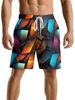 Unbeatable Quality Men's Fitness, Running, Sports, Basketball Shorts, Abstract And Versatile Printed Men's Casual Five Quarter Pants_viptrois.com
