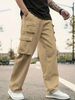 Cross Border European Size Hot Selling Overalls Spring And Autumn Multi Pocket Loose Large Size Sports Casual Straight Wide Leg Trousers Pants_viptrois.com