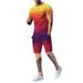 2025 Summer Round Neck Short Sleeve Shorts 3D Printing Slim Fit Casual Sports Set Men's_viptrois.com