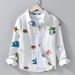 Printed Fresh Long Sleeved Shirt, Fashionable And Versatile, Artistic And Casual Loose Top, Spring And Autumn Men's Shirt_viptrois.com
