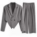 Men's Clothing Autumn Men's New Loose Long Sleeved Novel Lapel Small Suit Straight Trousers Men's Casual Two Piece Suit_viptrois.com
