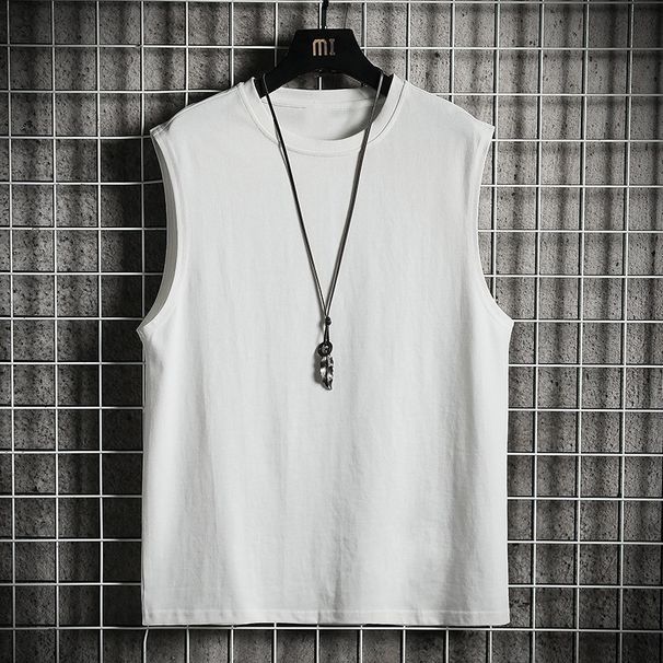 Tank Top Crossbody Sports Fitness Sweatshirt Summer Plus Size Solid Color Men's Sleeveless Short Sleeve T-Shirt_viptrois.com
