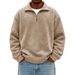 2025 Autumn And Winter New European And American Men's Semi-zipper Solid Color Old Sweater, Casual Loose Lapel Sweater Men_viptrois.com