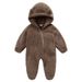 Autumn And Winter Fashion Candy Color Hooded Children's Jumpsuit New Baby Warm Children's Clothing Home Clothes_viptrois.com