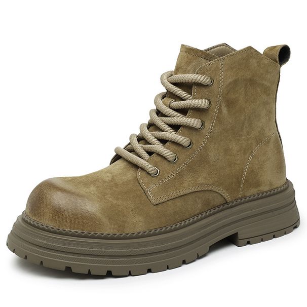 Thick-soled Retro Anti-velvet Martin Boots Heightened And Wear-resistant Medium-top Desert Tooling Boots_viptrois.com