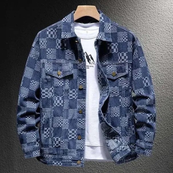 2024 New Arrival Clothing Daily Single Breasted Thick For Men Casual Autumn Winter Plaid Jacquard Men's Jackets_viptrois.com
