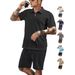 Men's Clothing New Pallets Men's Casual Sports Linen Small Plaid Lapel Shirt Suit_viptrois.com