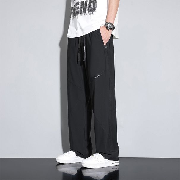 L-10Xl New Plus Size Men's Ice Silk Nylon Fabric High Elastic Summer Versatile Sports Casual Long Pants_viptrois.com