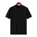 Men's Clothing Worsted Wool Short Sleeved T Shirt Round Neck Pullover Casual Bottoming Shirt Tencel Knitted Short Sleeved Thin Sweater_viptrois.com
