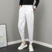Men's Summer Thin Ice Silk Cropped Jogger Pants Casual Versatile Trendy Brand Velcro Harem Pants_viptrois.com