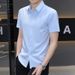 CT High-End Ice Silk Cool Short Sleeve Slim Fit Casual Business Non-Iron Professional White Summer Men's Shirt_viptrois.com