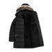 Men's Longline Hooded Winter Coat - Detachable Fleece-Lined Jacket (Black/Navy, XS-XL)_viptrois.com