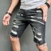 Men's Clothing Five Point Casual Ripped Trendy Midi Pants Shaved Beggar Shorts Male_viptrois.com