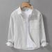 2026 High-quality Men's Corduroy Striped Simple Long Sleeved Shirt Trend Casual Loose Popular Youth Shirt_viptrois.com