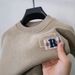 Men's Fleece-Lined Sweater – Anti-Pilling Thermal Knit Pullover, Thickened Polyester Crewneck Long-Sleeve Top For Winter, Soft Brushed Interior_viptrois.com