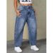 Men's Clothing High Waist Straight Leg Jeans - Summer Loose Fit Washed Wide Leg Pants In Blue, Light Blue, White, Black & Leopard Print (S-2XL)_viptrois.com