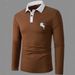 Men's Long Sleeve Polo Shirt – Stylish Printed & Embroidered Casual Top (Loose Fit, Machine Washable, 5 Sizes)_viptrois.com