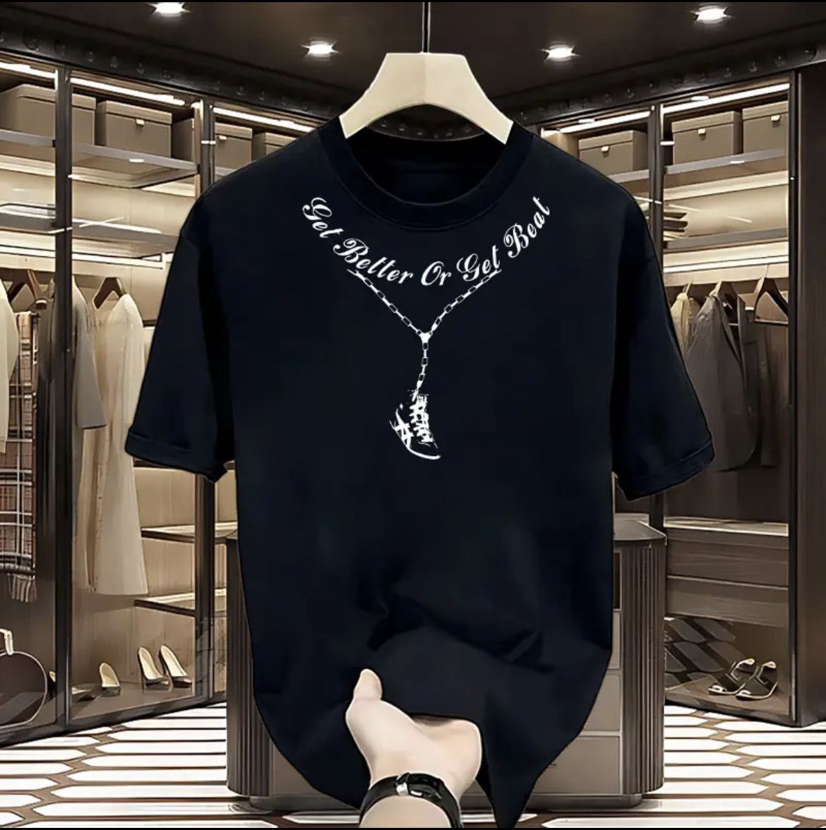 Men's Clothing Fashion Brand Heavyweight Simple Short-Sleeved T-Shirt Men's Spring And Summer Casual All-Match Wine Red Round Neck Short-Sleeved Top_viptrois.com