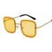 Fashion Sunglasses Ocean Lens Gradient Sunglasses Full Frame Square Frame Twisted Mirror Metal Sunglasses_viptrois.com