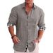 Men's Clothing Autumn Casual All Match Lapel Plaid Bottoming Shirt Long Sleeved Men's Shirt_viptrois.com