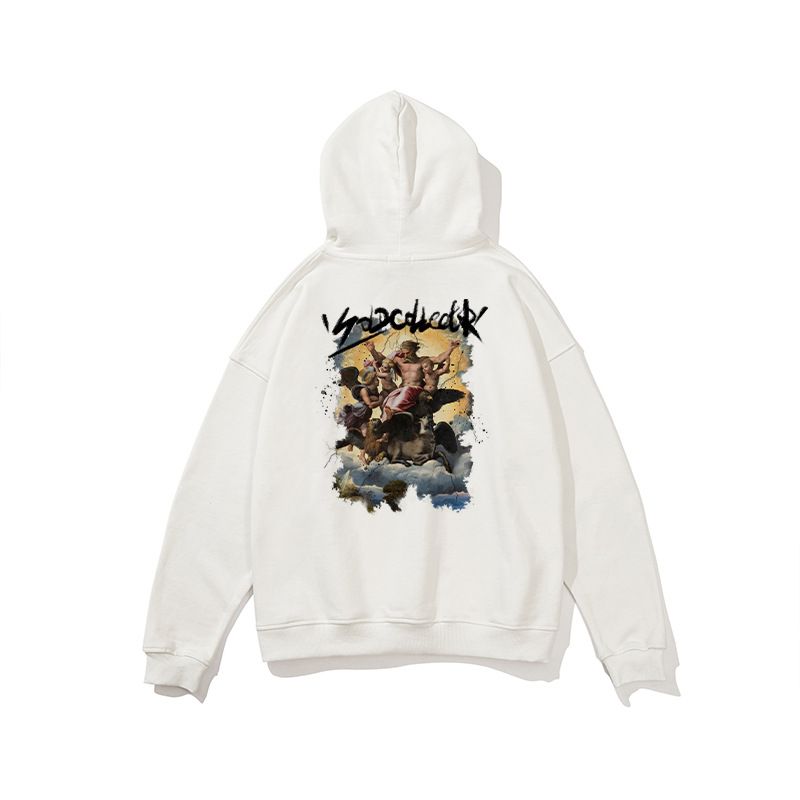 2025 Spring/Summer New Product Brand Street American Oil Painting Printed Loose Looped Trendy Hoodie_viptrois.com