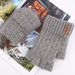Wool touch screen gloves Warm knit half-finger gloves and fleece jacquard gloves_viptrois.com