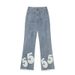 Man's clothing Summer Fashion digital pair 5 Foam print casual teen jeans for men and women_viptrois.com
