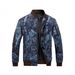 Men's Digital Print Baseball Jacket - Loose Fit Stand Collar Zip Up Outerwear For Casual Street Style_viptrois.com