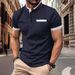 2025 New Fashion Men's Summer Turn-down Collar Short Sleeve Pocket Slim T-shirts Casual Trendy Solid Color Slim Polo Shirts Male_viptrois.com