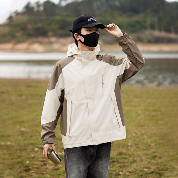 Unisex Waterproof Windproof Hooded Jacket For Outdoor Hiking & Travel - Lightweight Breathable Raincoat With Multiple Pockets (15 Colors Available)_viptrois.com