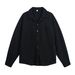 Monochrome Man- Velvet Feel Cuban Collar Long Sleeve Autumn Vintage Old Money Style Textured Shirt Oversized Jacket Q_viptrois.com