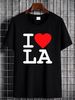 I Love LA Los Angeles Unisex Cotton T-Shirt Stylish Streetwear Stretched Casual Designer Clothes Graphic Breathable Comfortable Fashion Slightly_viptrois.com
