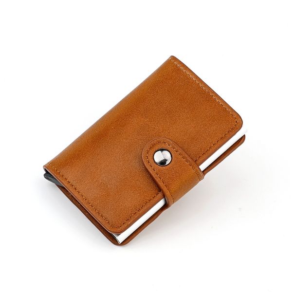 Card Holder Purse Wallets Aluminum Alloy Automatic Pop-up Card Bag Multi-card Female Card Cover Male Leather Anti-degaussing Card Book Card Box_viptrois.com