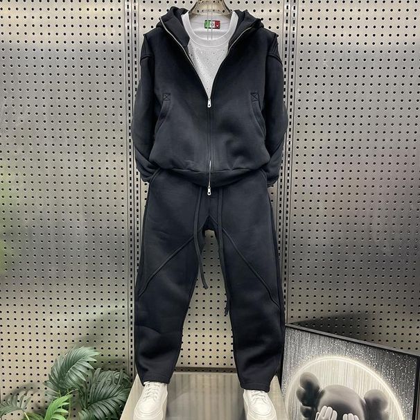 Woven Woven Autumn Winter Fashion Casual Sports Suit Trendy Brand Men Loose Jacket Long Pants Couple Versatile Youth Two-Piece Set_viptrois.com