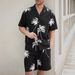 Men's Clothing Hawaiian Seaside Holiday Style Quick Drying Breathable And Comfortable Cuban Collar Single Breasted Drawstring Shorts MB5 MA1_viptrois.com