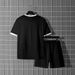 Men's Athletic T-Shirt & Shorts Set – Breathable Polyester Running Outfit | Moisture-Wicking, Quick-Dry, Stretch Comfort_viptrois.com