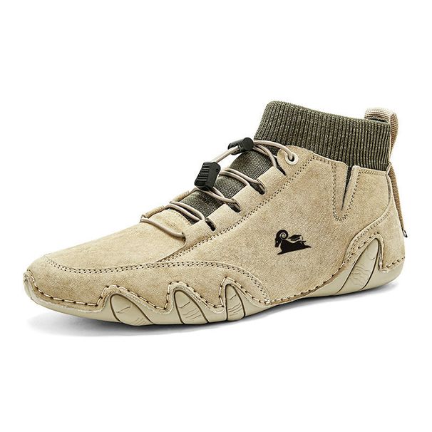 Exploding Socks High-top Leather Boots Velvet Handmade Cotton Shoes Genuine Leather Martin Boots Men's Shoes_viptrois.com