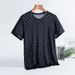 Ice Silk Short Sleeved T Shirt Trendy Brand Men's Casual Fashion Clothes Round Neck Men's Summer Print Trendy T Shirt Top_viptrois.com