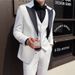 Men's 3-Piece Slim-Fit Suit Set – Wedding & Business Formal (XS-5XL, Black/White)_viptrois.com